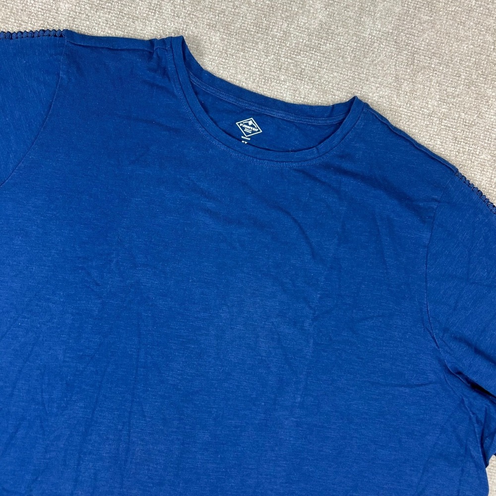 St. John's Bay Oversized T-Shirt Top Women's 5X Blue Relaxed Delicate Lace Trim